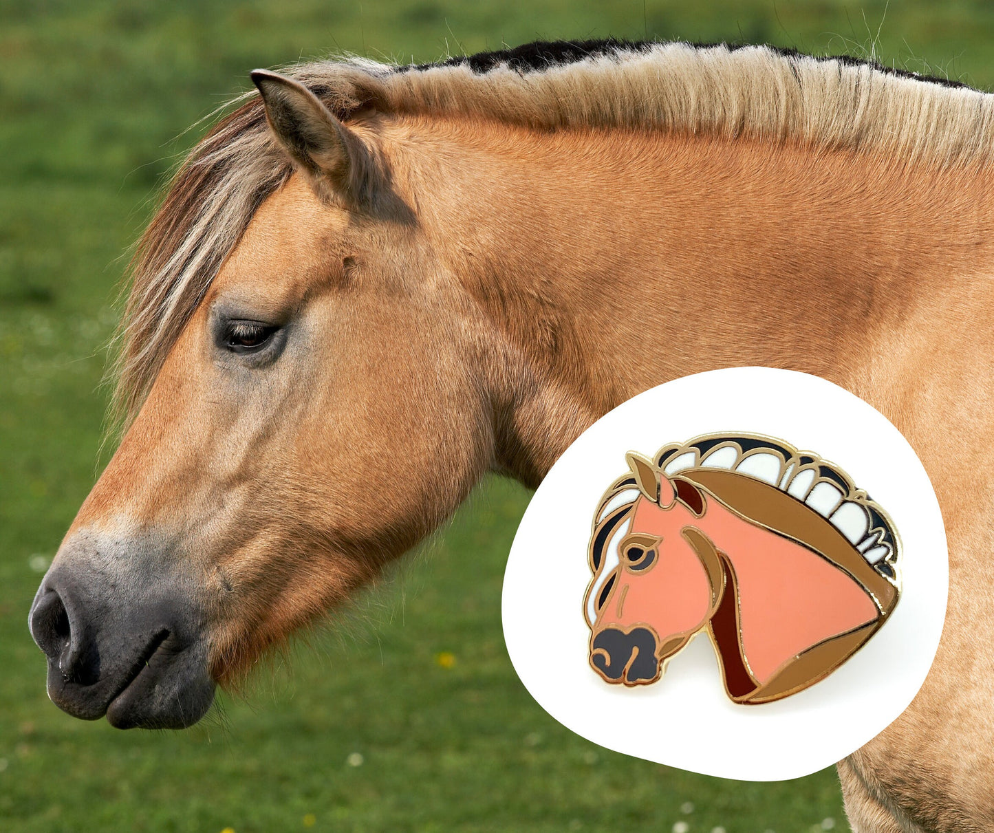 Norwegian Fjord Horse Enamel Pin