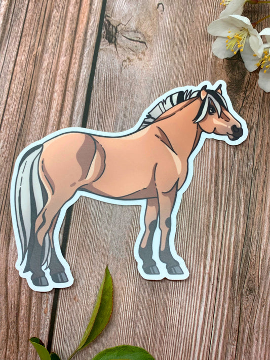 Norwegian Fjord Horse Weatherproof Bumper Sticker