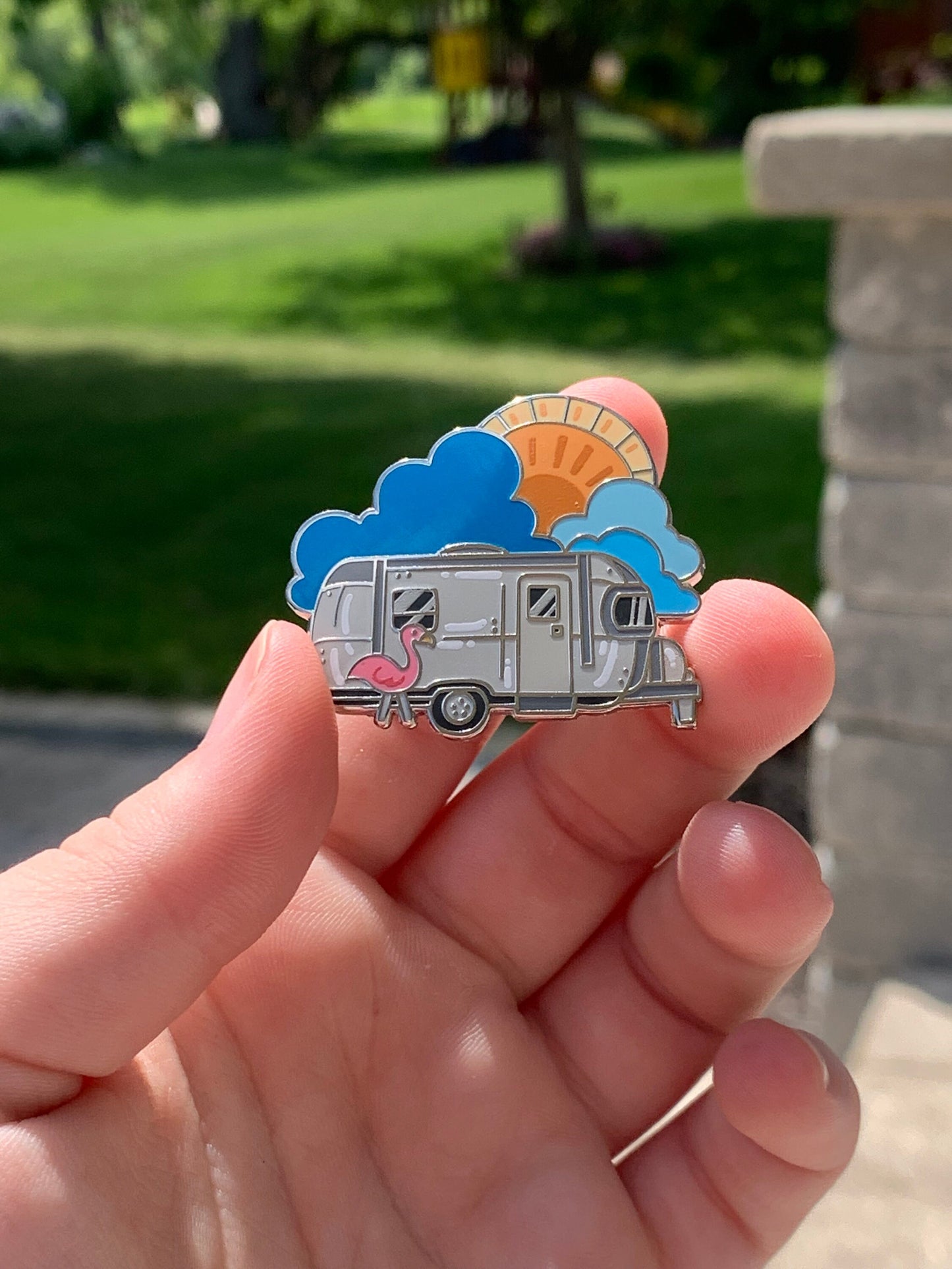 Sunrise Airstream Camper Enamel PIn