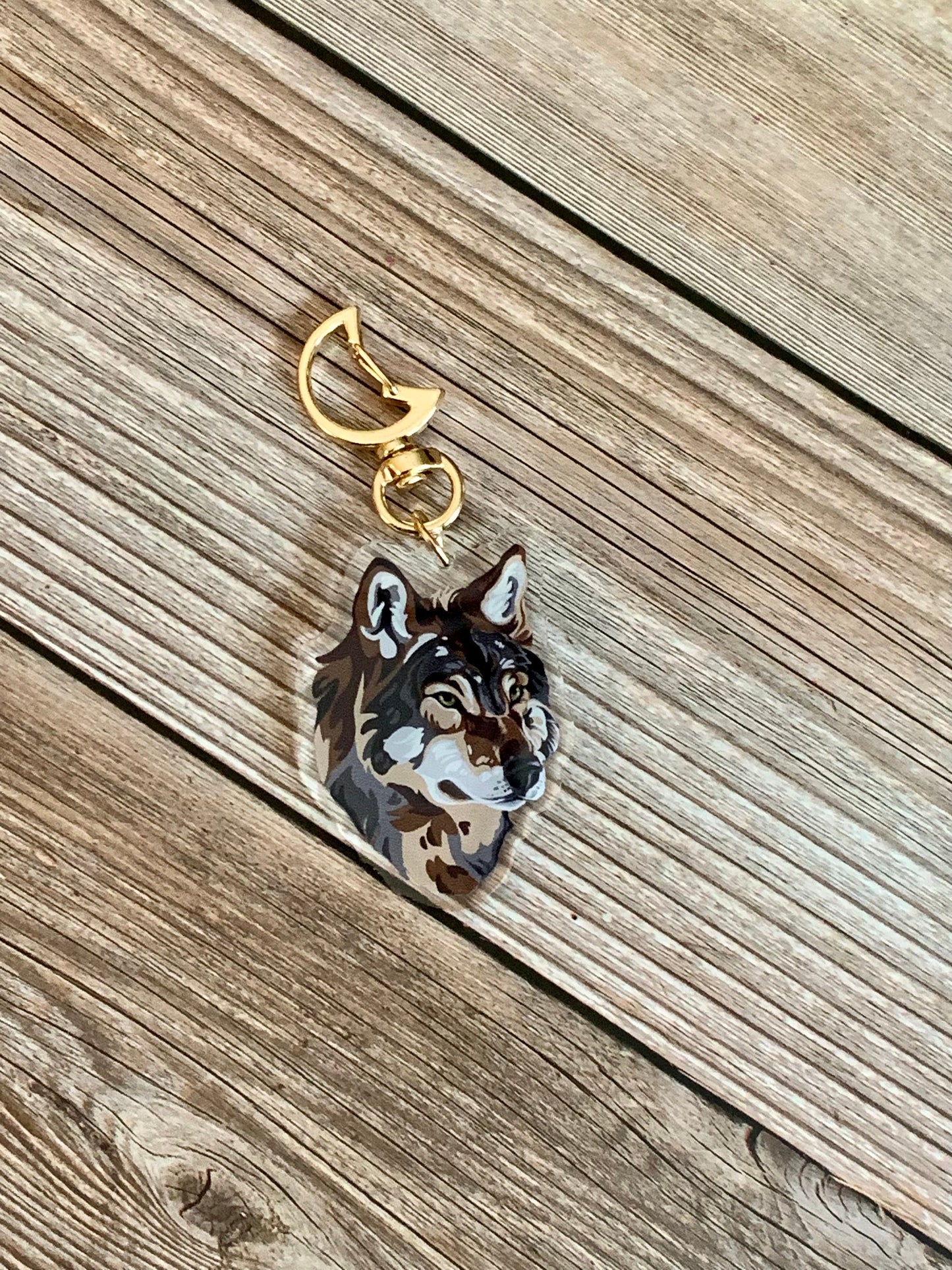 Double Sided Wolf Keychain