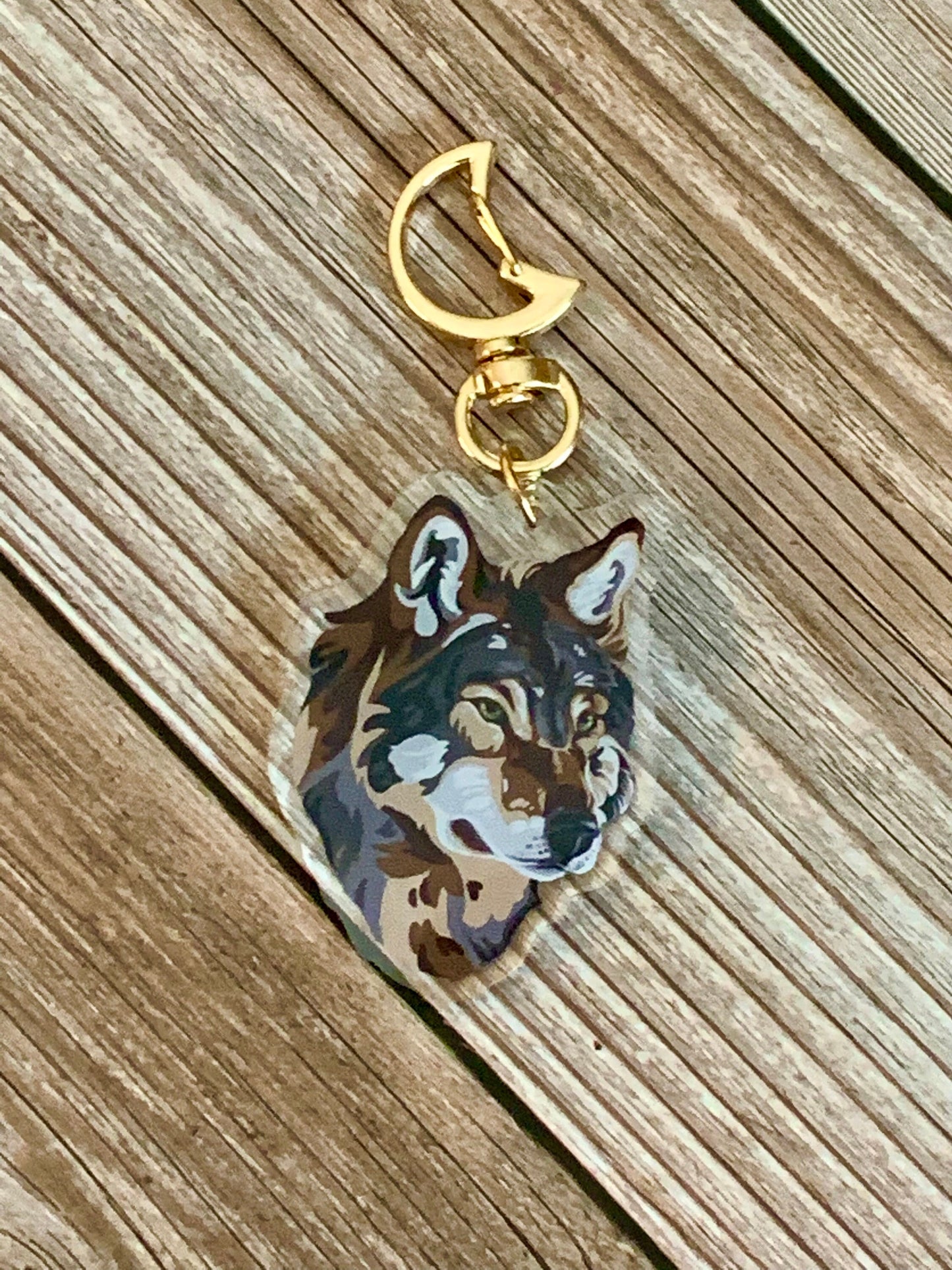 Double Sided Wolf Keychain