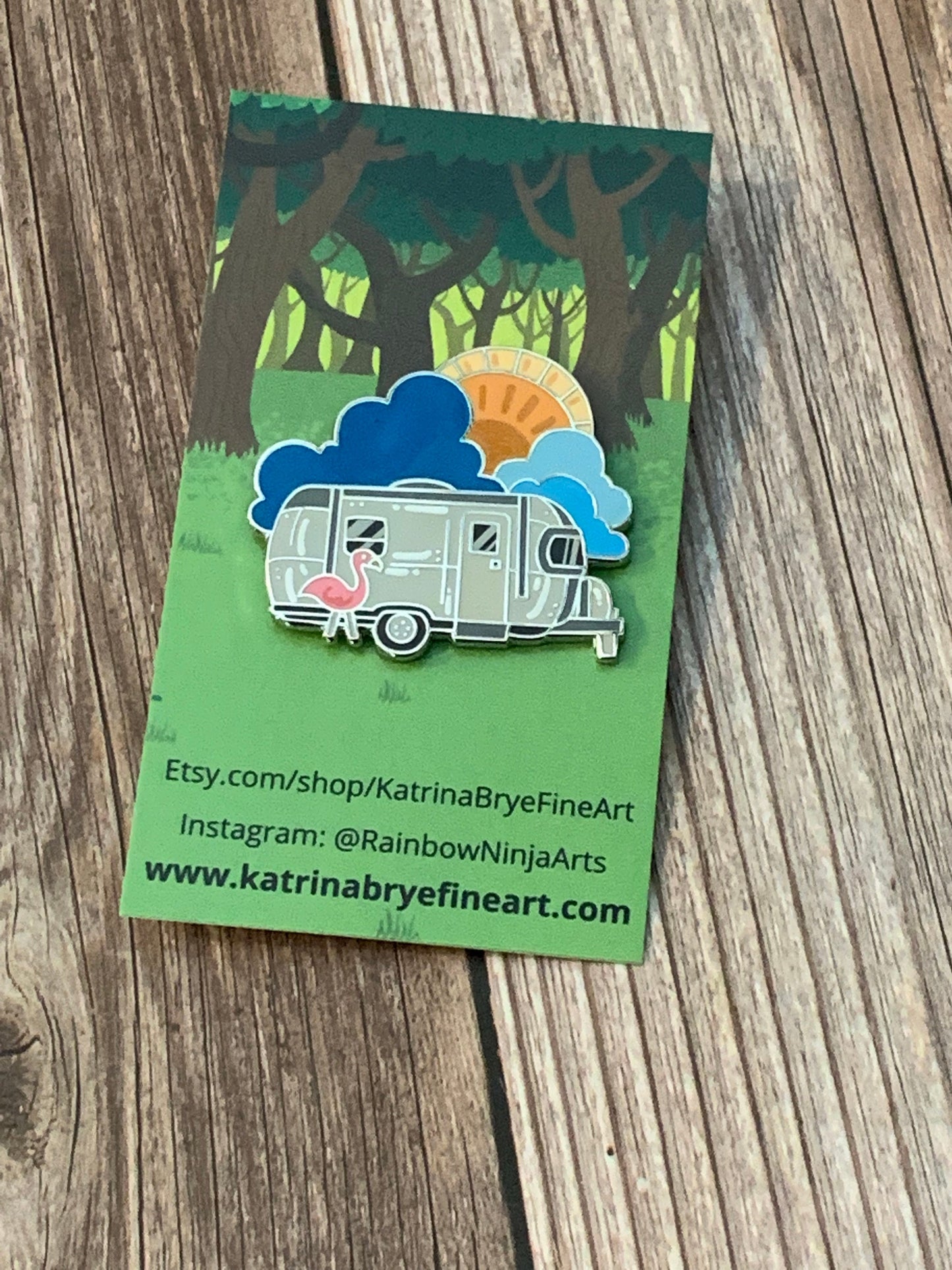 Sunrise Airstream Camper Enamel PIn