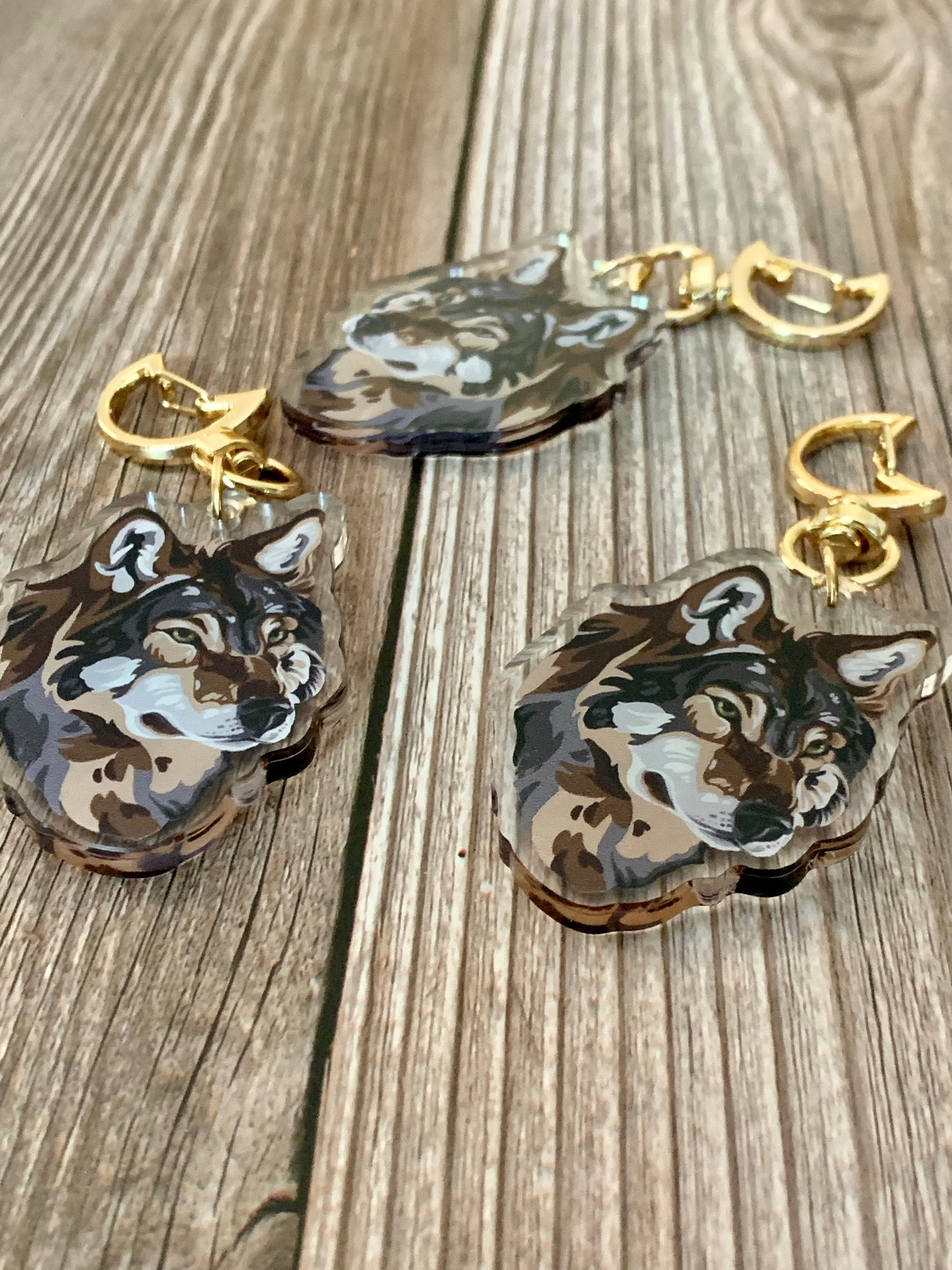 Double Sided Wolf Keychain