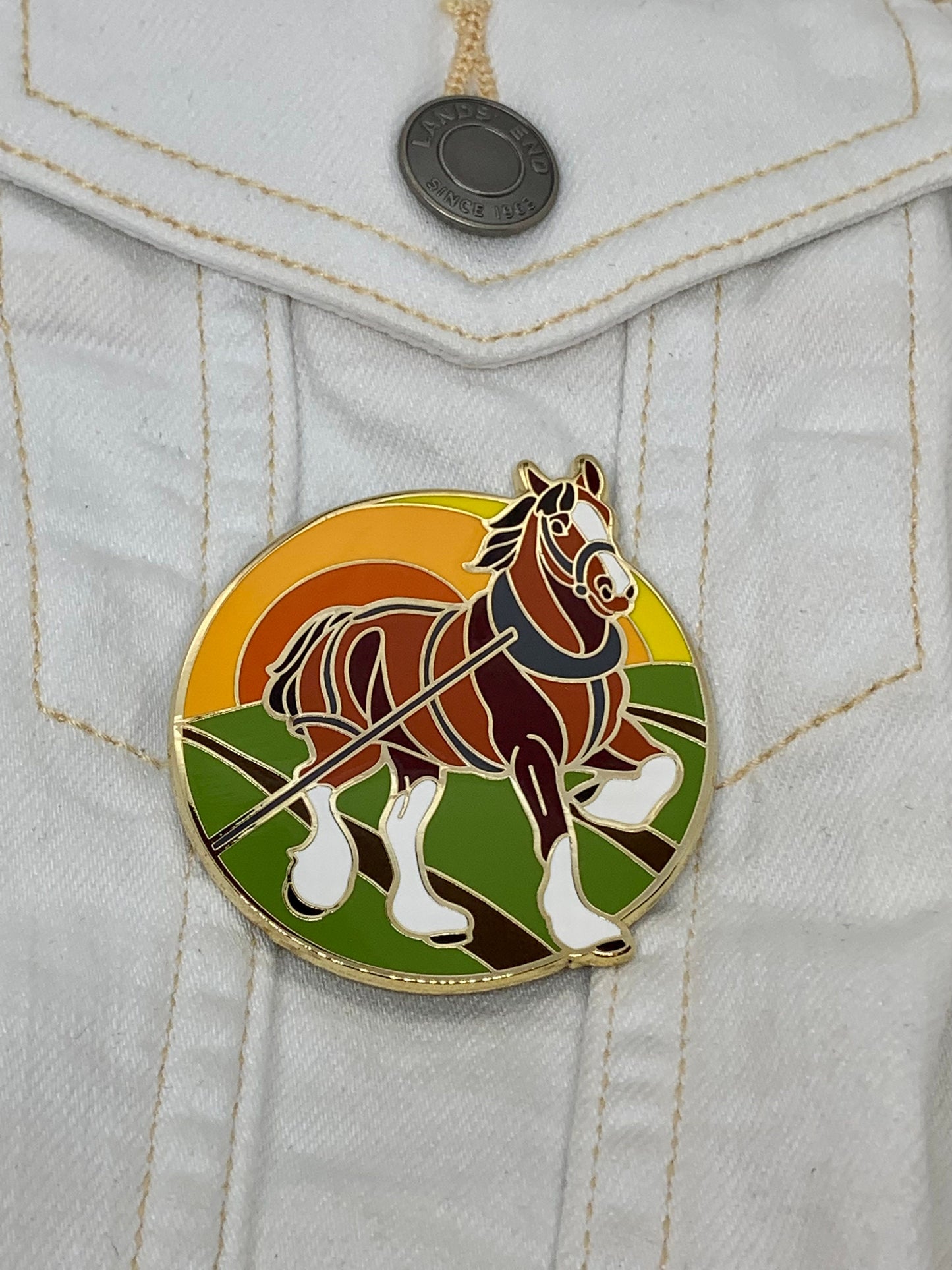 Clydesdale Horse Enamel Pin