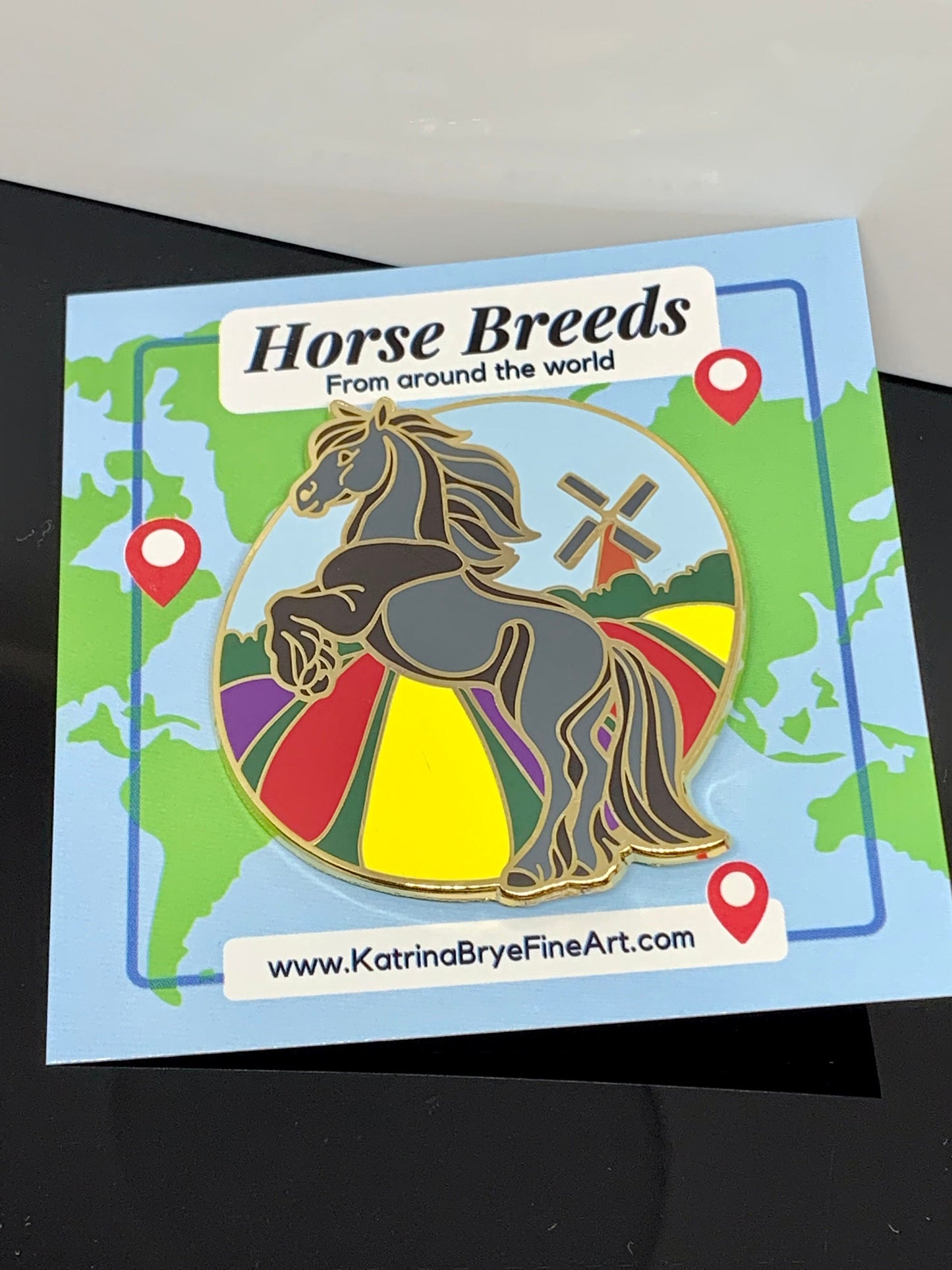 Friesian Horse Enamel Pin - Hard Enamel Pin