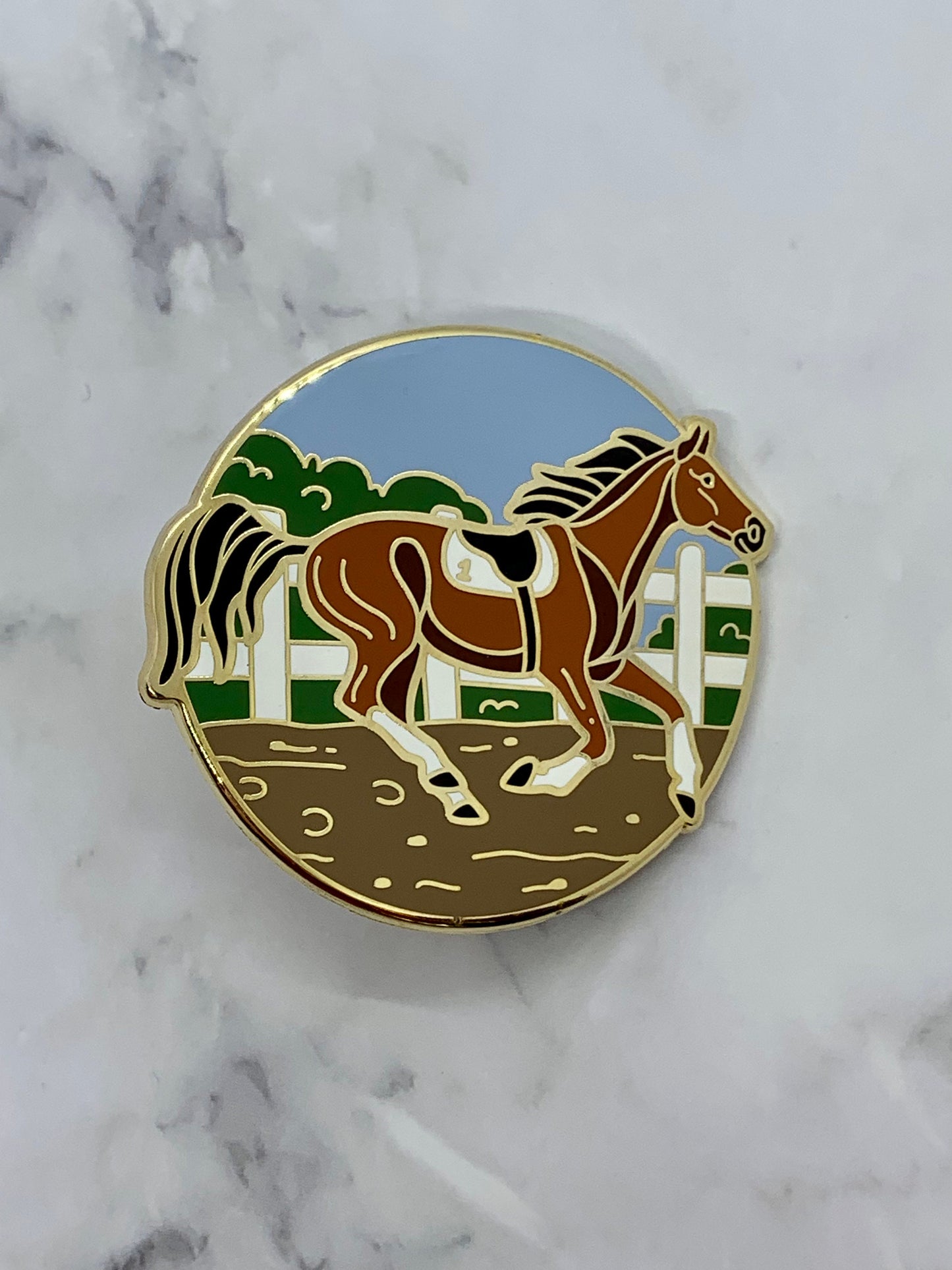 Thoroughbred Horse Enamel Pin