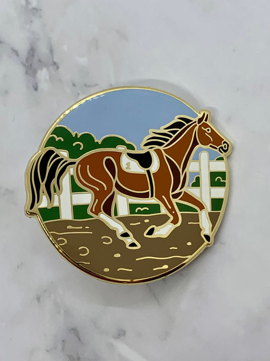 Thoroughbred Horse Enamel Pin