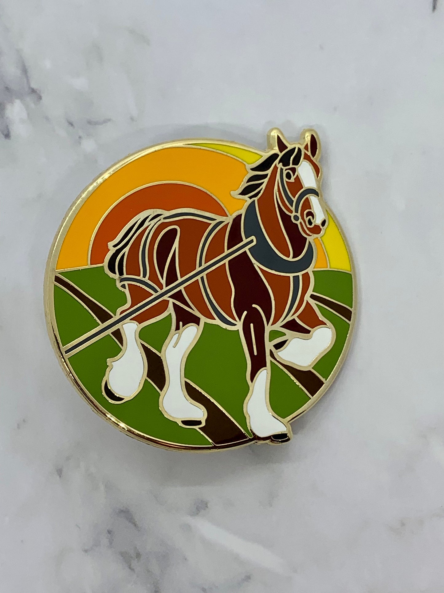 Clydesdale Horse Enamel Pin