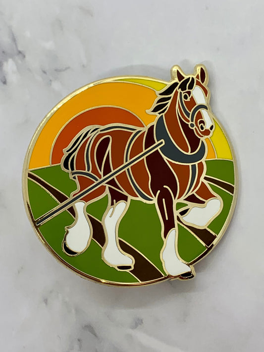 Clydesdale Horse Enamel Pin