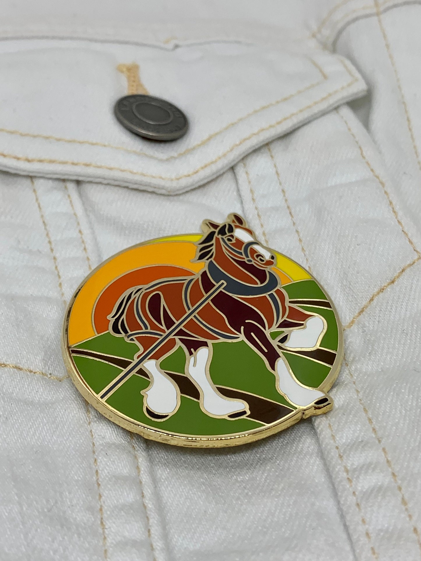 Clydesdale Horse Enamel Pin