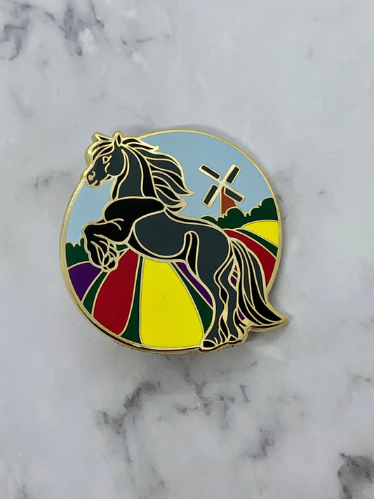 Friesian Horse Enamel Pin - Hard Enamel Pin