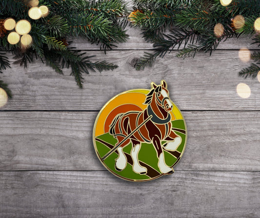 Clydesdale Horse Enamel Pin