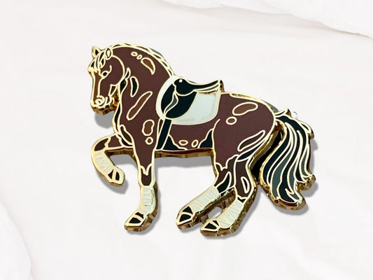 Bay Dressage Horse Enamel Pin