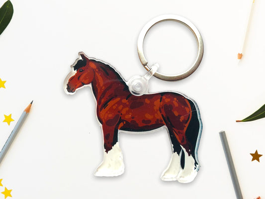 Clydesdale Draft Horse Acrylic Keychain