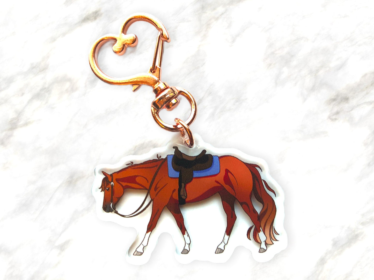 Chestnut Quarter Horse Western Acrylic Keychain