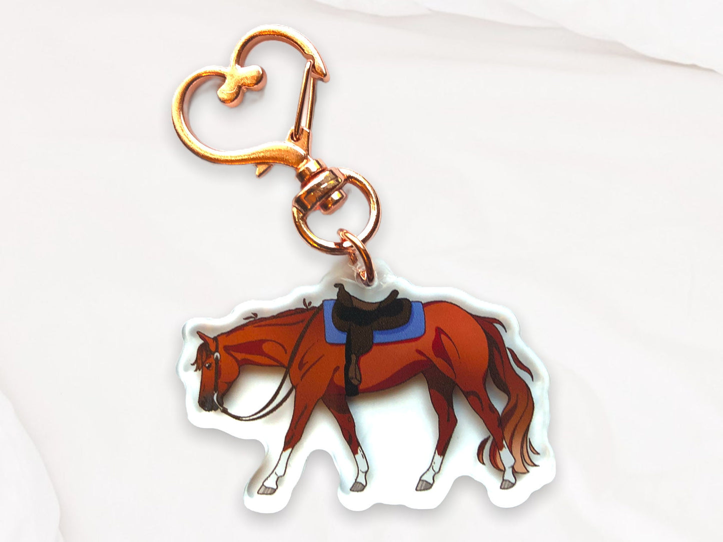 Chestnut Quarter Horse Western Acrylic Keychain