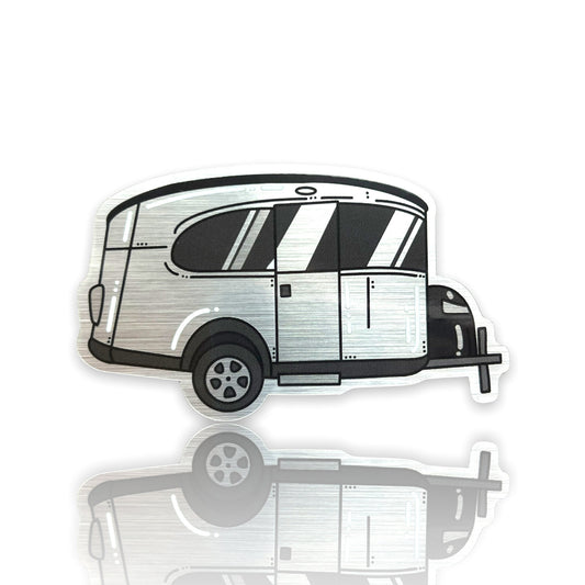 Mirror Metallic Sticker Airstream BasecampTrailer