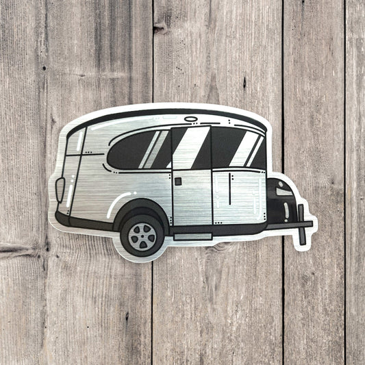 Mirror Metallic Sticker Airstream BasecampTrailer