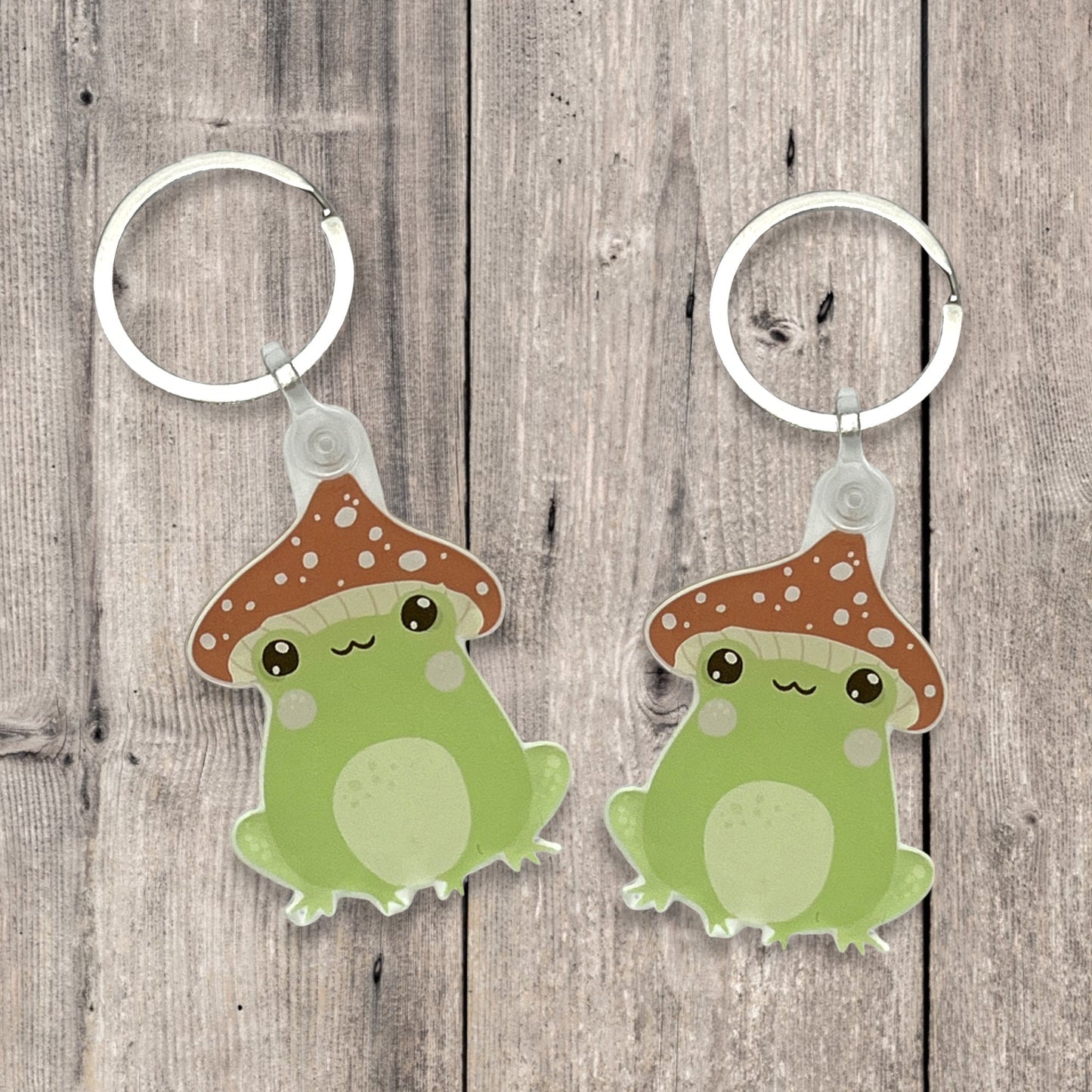 Frog Mushroom Acrylic Keychain