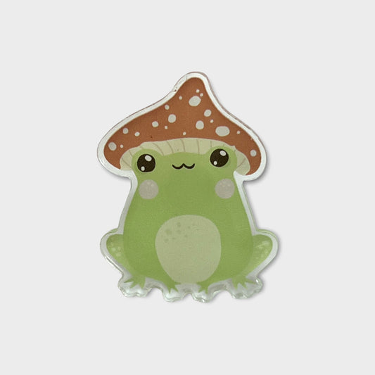 Frog Mushroom Acrylic Pin