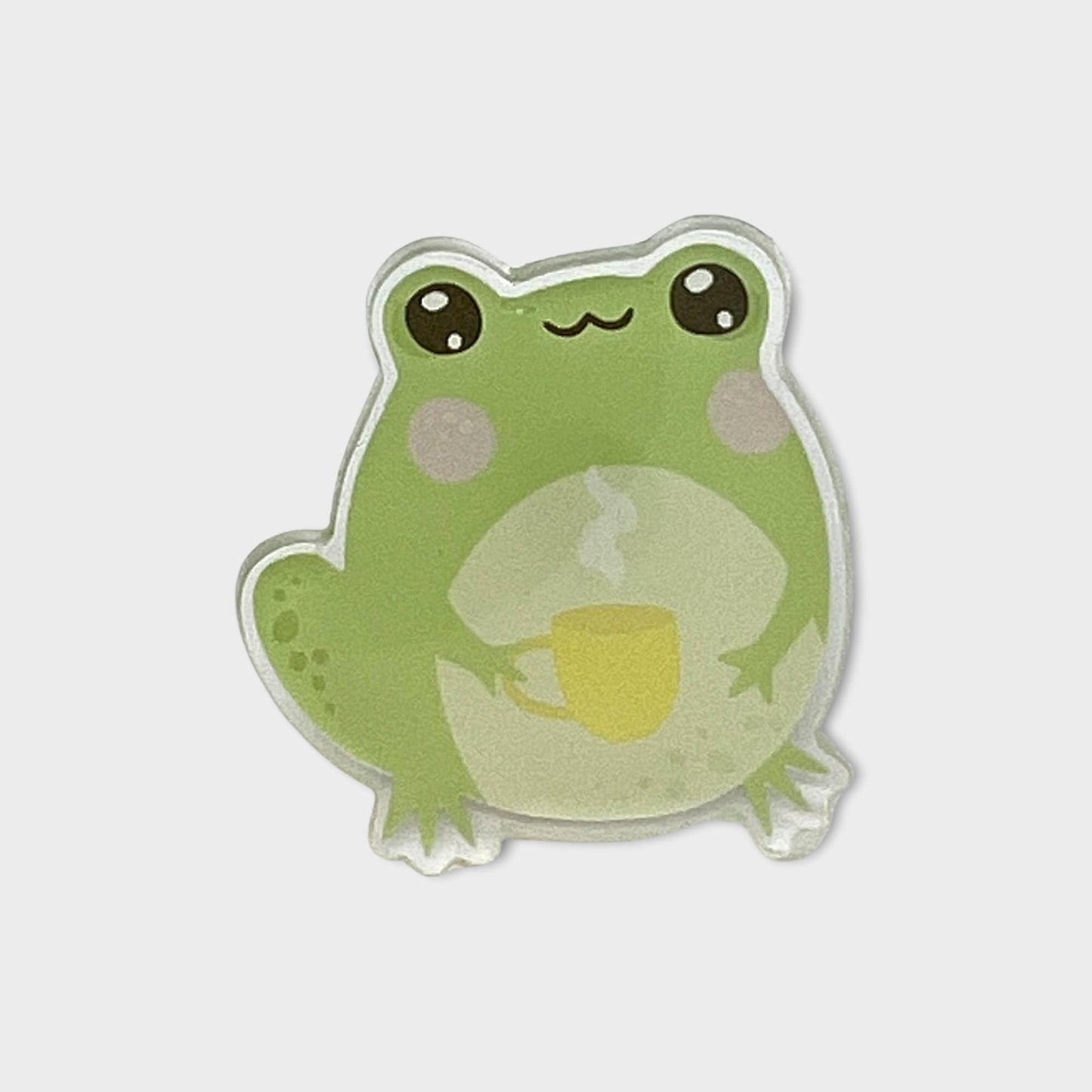 Frog with Tea Coffee Acrylic Pin