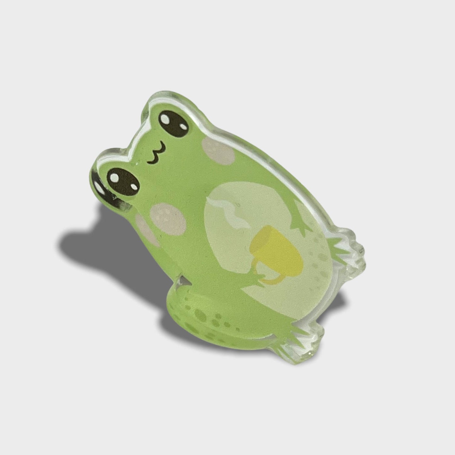 Frog with Tea Coffee Acrylic Pin